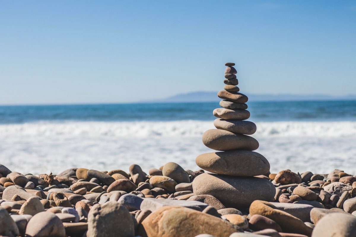 peaceful mindful balanced stones
